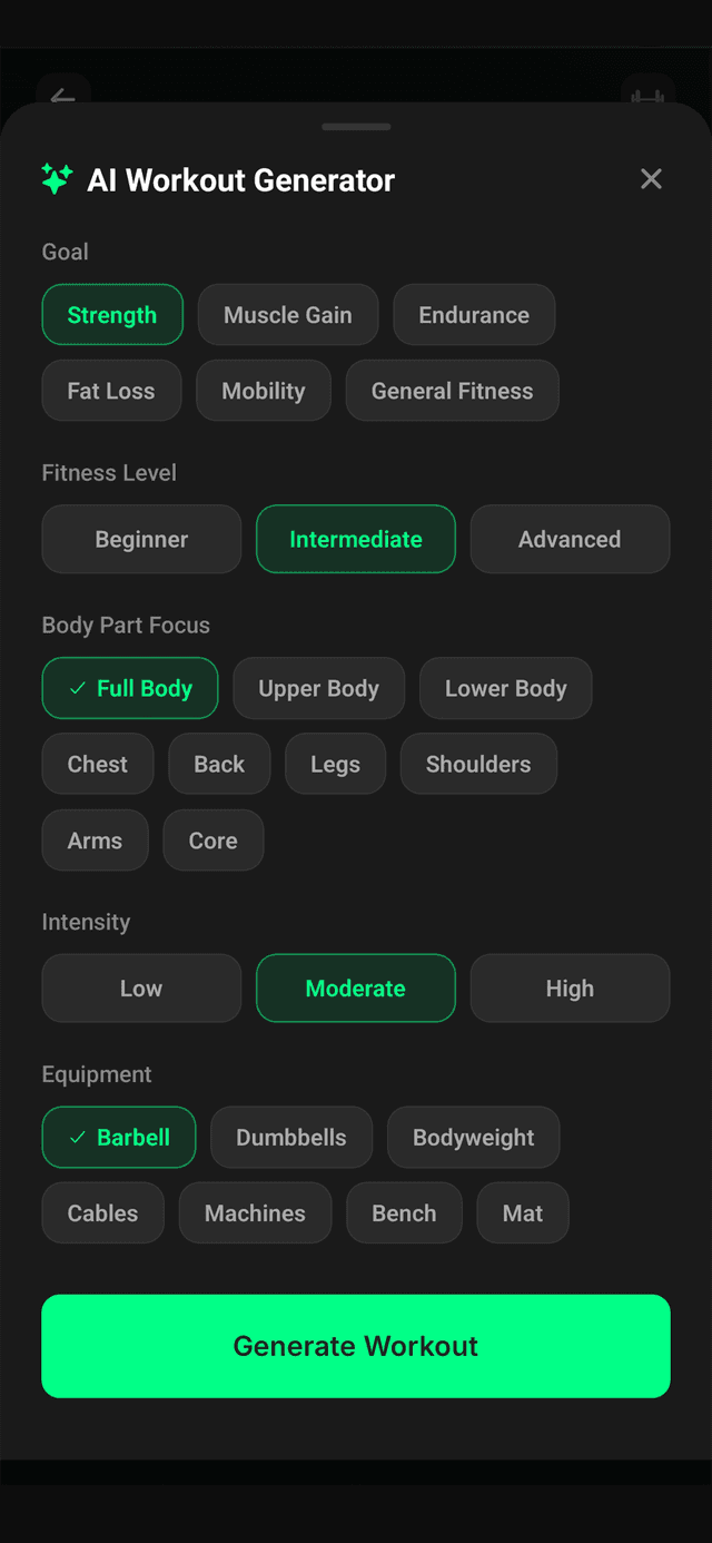 AI input screen